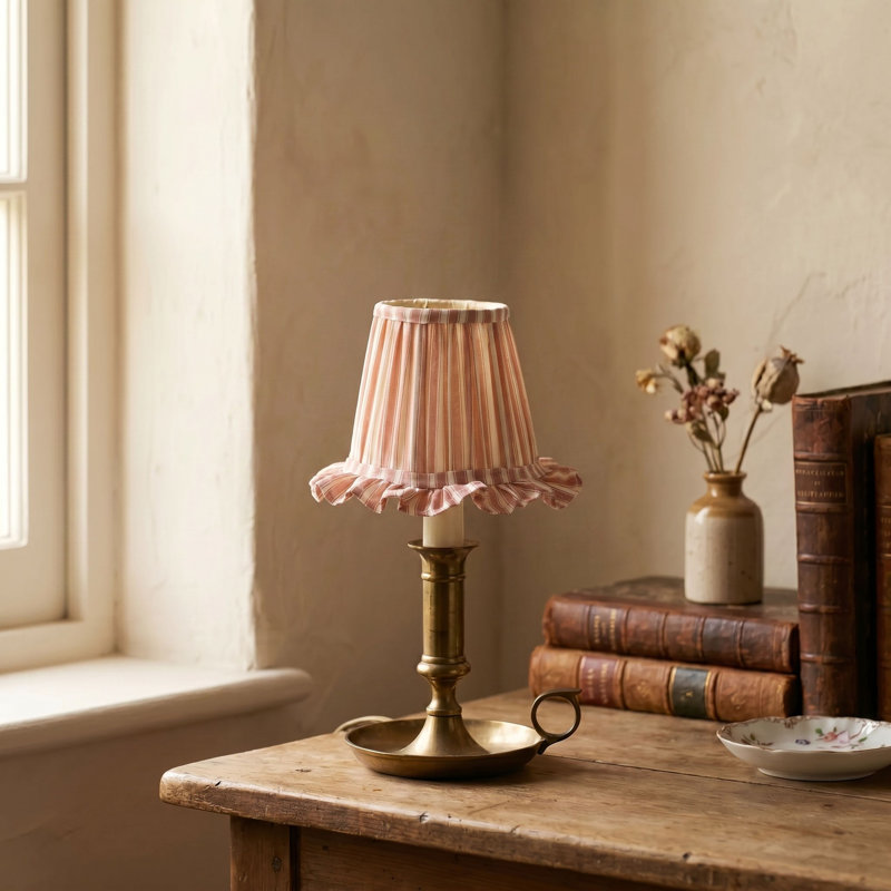 Ruffled Stripe Pleated Cotton Mini Lampshade