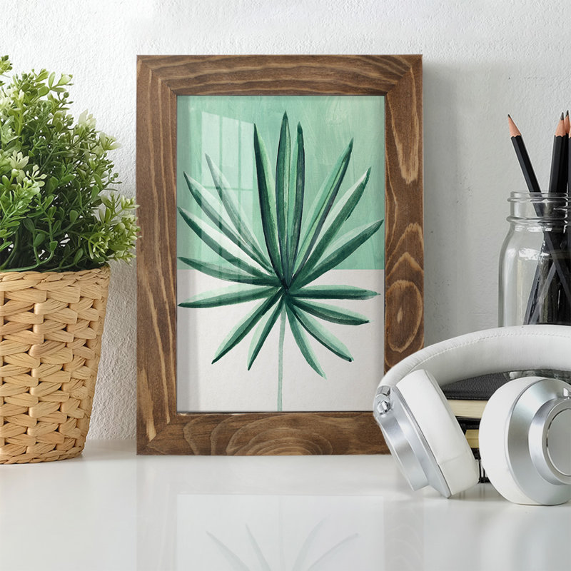 Verging Palm IV - Impression encadrée avec verre, H 6 po x l 4 po x P 1 po, Noyer