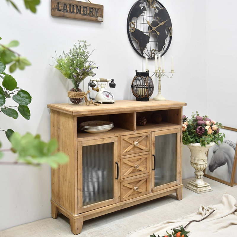 Console rectangulaire en bois manufacturé brun massif