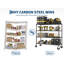 Étagère à roulettes robuste avec roulettes - support de rangement réglable en acier à 4 niveaux, l 47 po x H 63 po, capacité de 2640 lb - pour la cuisine Garage