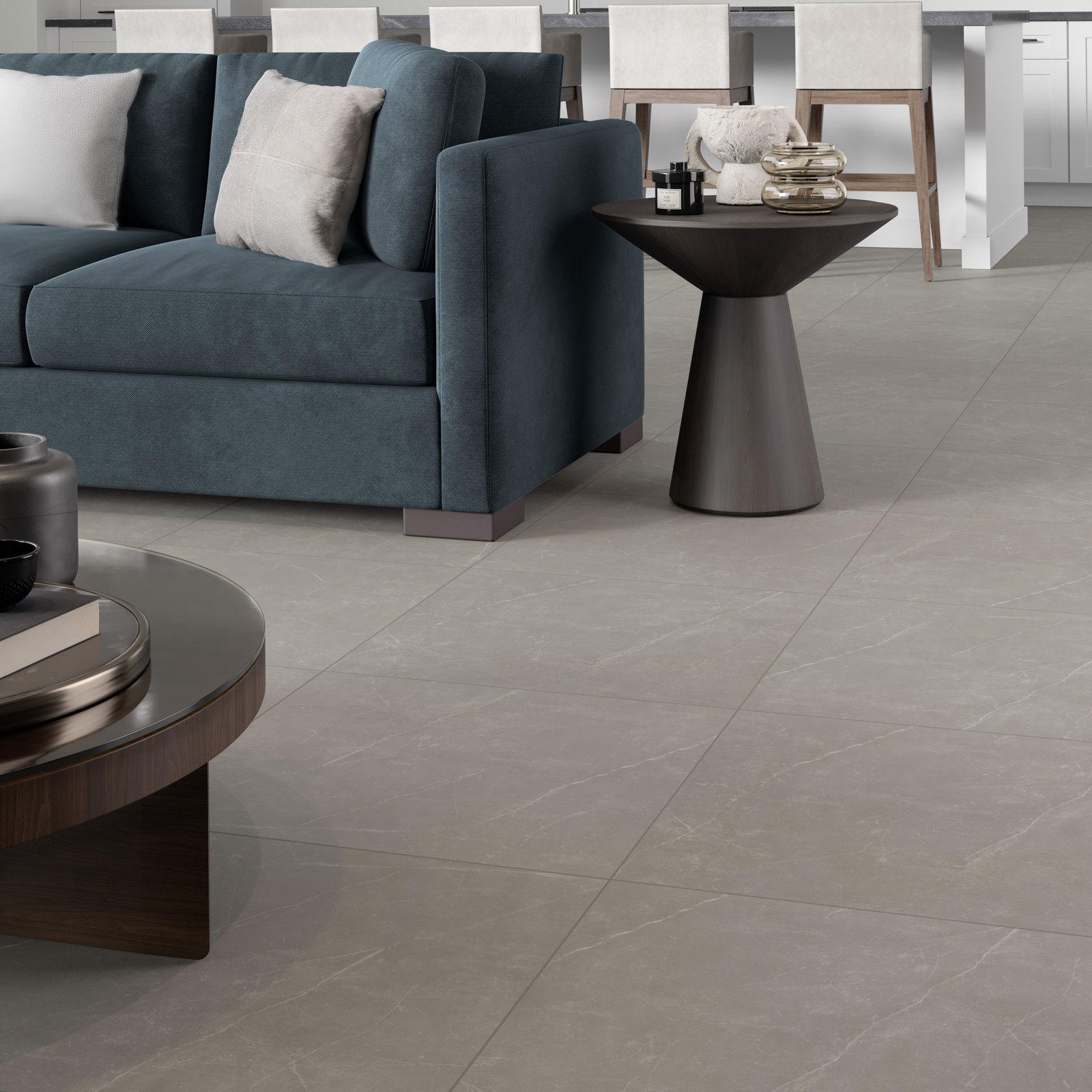 Sterlina II Asphalt 24 in. x 24 in. Matte Porcelain Floor and Wall Tile (15.5 sq. ft./Case), Dove 