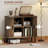 Walnut Nordic Sideboard - Slatted Tambour Sliding Doors, Decorative Storage Cabinet For Kitchen/living Room