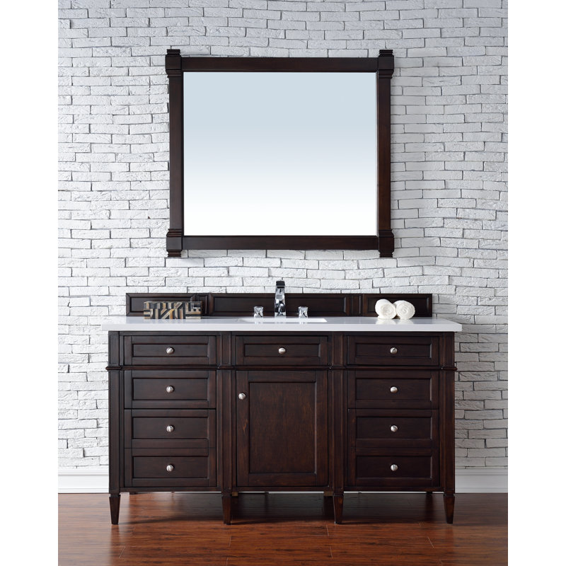 Brittany 60'' W Single Bathroom Vanity Base, Burnished Mahogany