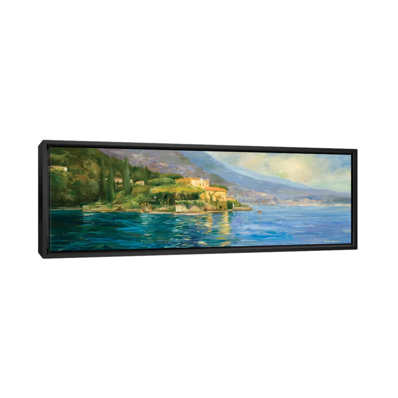 Lac de Côme par Allayn Stevens - Estampe numérique sur toile tendue avec châssis, H 12 po x l 36 po x P 1,5 po