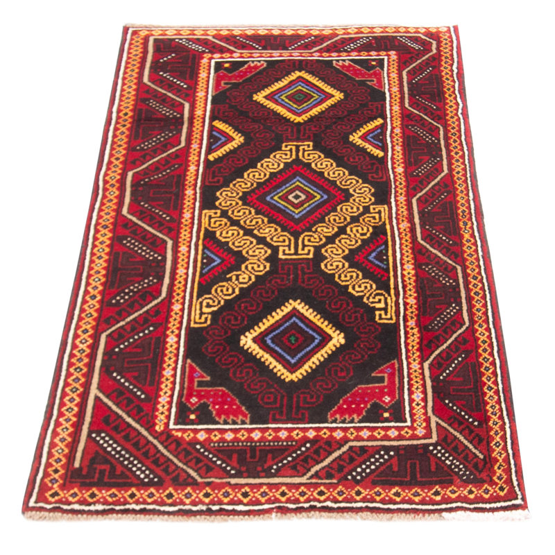 Tapis unique en laine noué à la main nouvel âge de 3 pi 1 po x 6 pi 1 po Barara