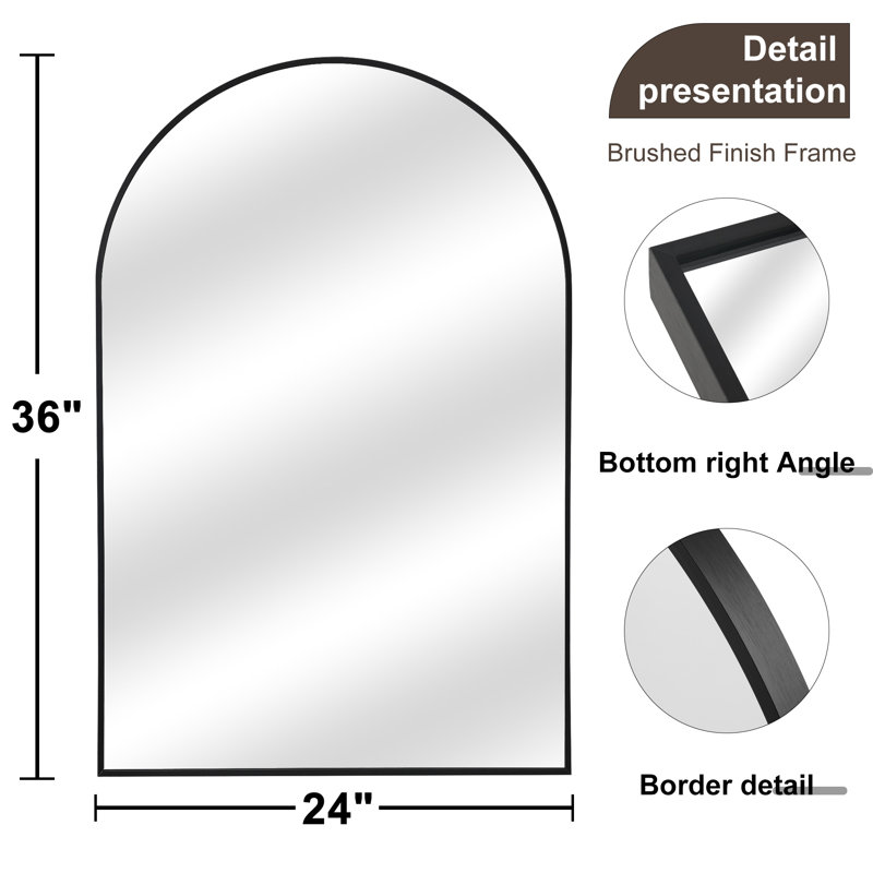 Vanity Metal Mirror Modern Minimalist Wall Mounted Arched Bathroom Mirror
