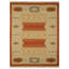 Tapis Kilim tissés à la main et à plat Manns - Rectangle | Blanc de couleur rouille, design moderne contemporain, tapis faits à la main à poils courts pour le salon, la chambre à coucher-1012508830