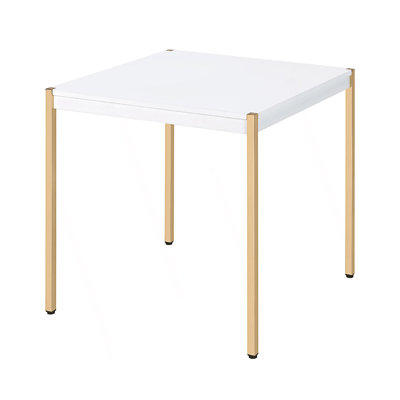 Square Top End Table With Metal Legs