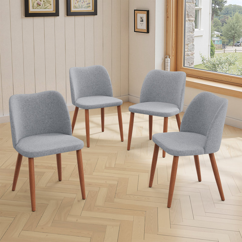 Chaises de salle à manger rembourrées avec cadre en bois, Vert