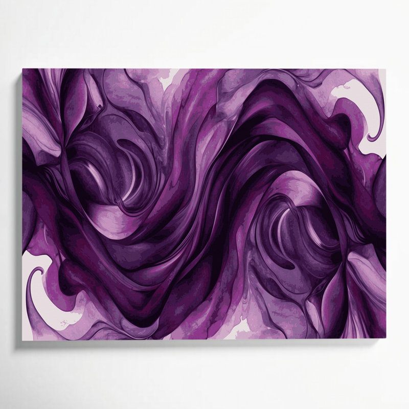 Aquarelle abstraite, art mural sur toile mauve 15, H 16 po x l 20 po
