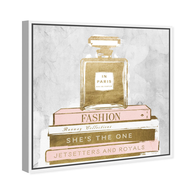«Perfume and Books Gray», impression, H 20 po x l 20 po x P 1,5 po, Blanc