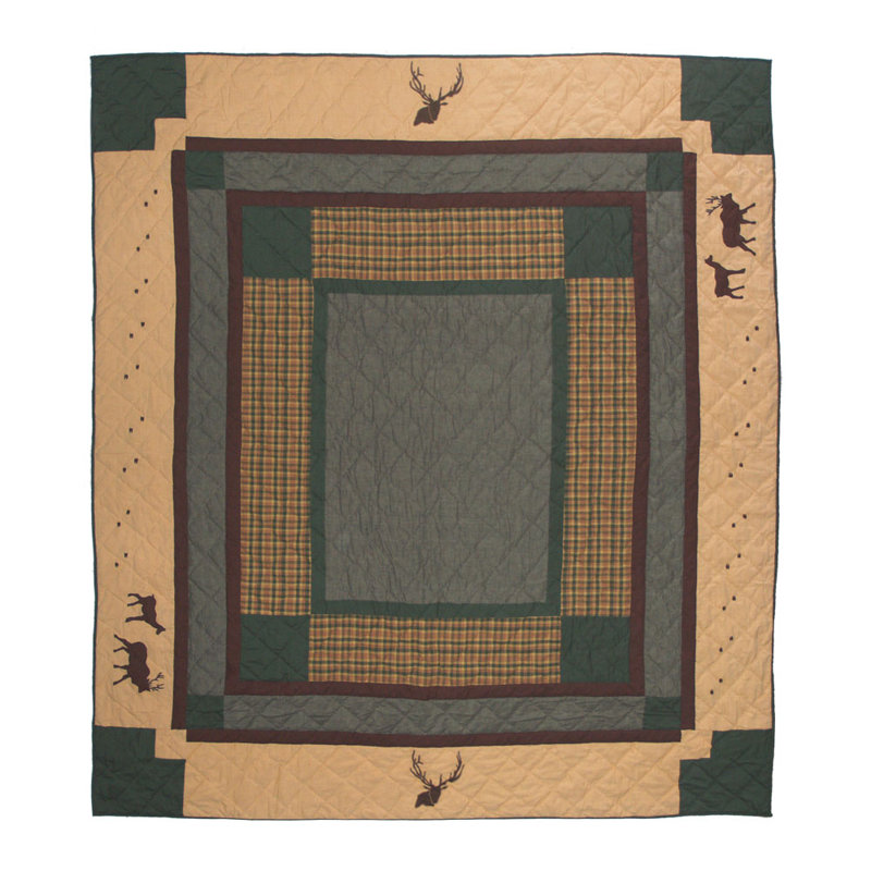 Elk Trail Rustic Cotton Quilt, Queen