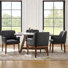 Glenys 24.5"W Mid-Century Modern Leather Dining Chair Set with Solid Wood Legs