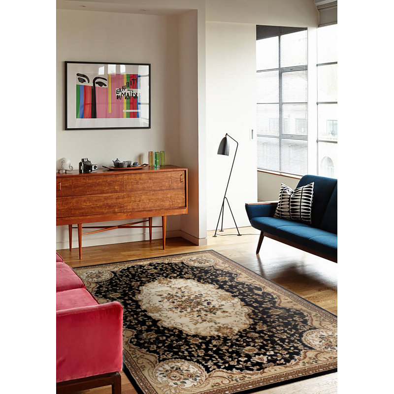 Tapis persan oriental brun / noir, Rectangle 2 pi x 3 pi