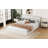 Queen Size Upholstered Platform Bed,White