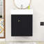 Meuble-lavabo flottant élégant avec porte à motif de vagues, lavabo en céramique et rangement à gauche Crowe-1249214126