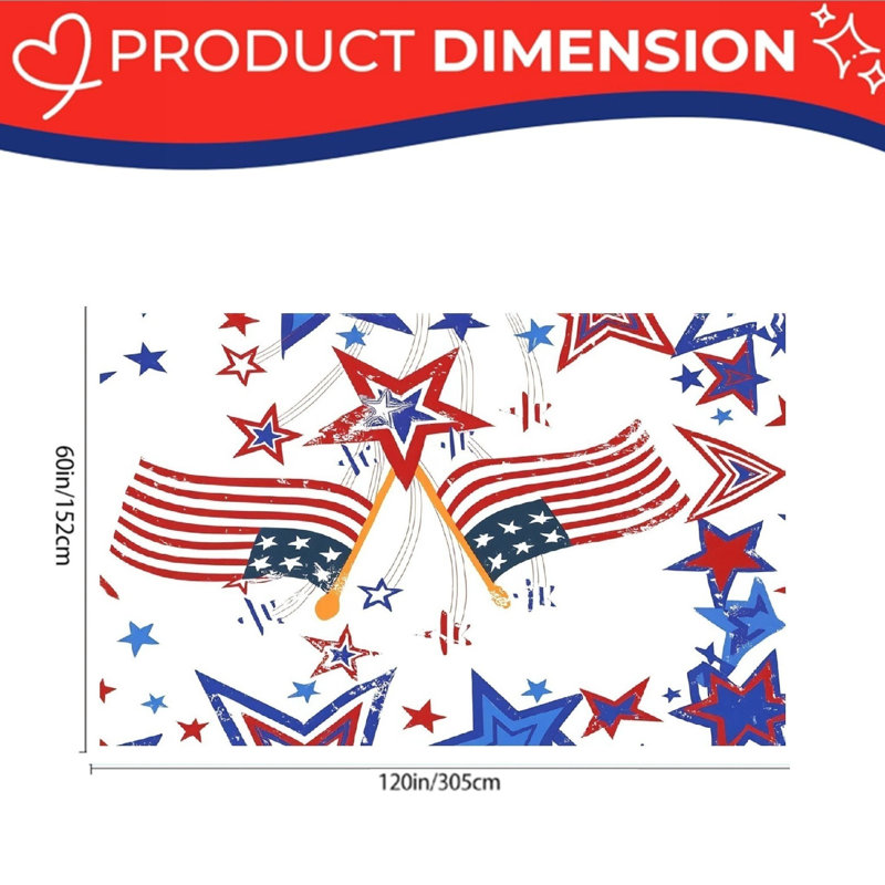 Housse pour table avec drapeau festonné 60 po x 120 po avec bords festonnés, famille et carnaval