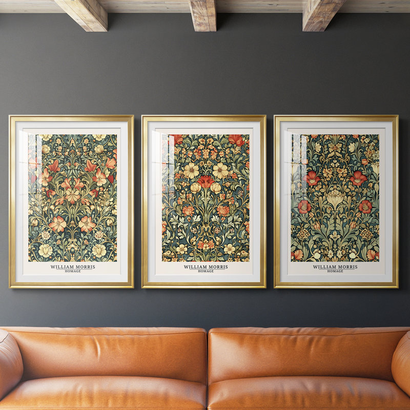 Ensemble de 3 pièces de la collection CMIII de la série CMIII de William Morris, H 15 po x l 19 po, Doré