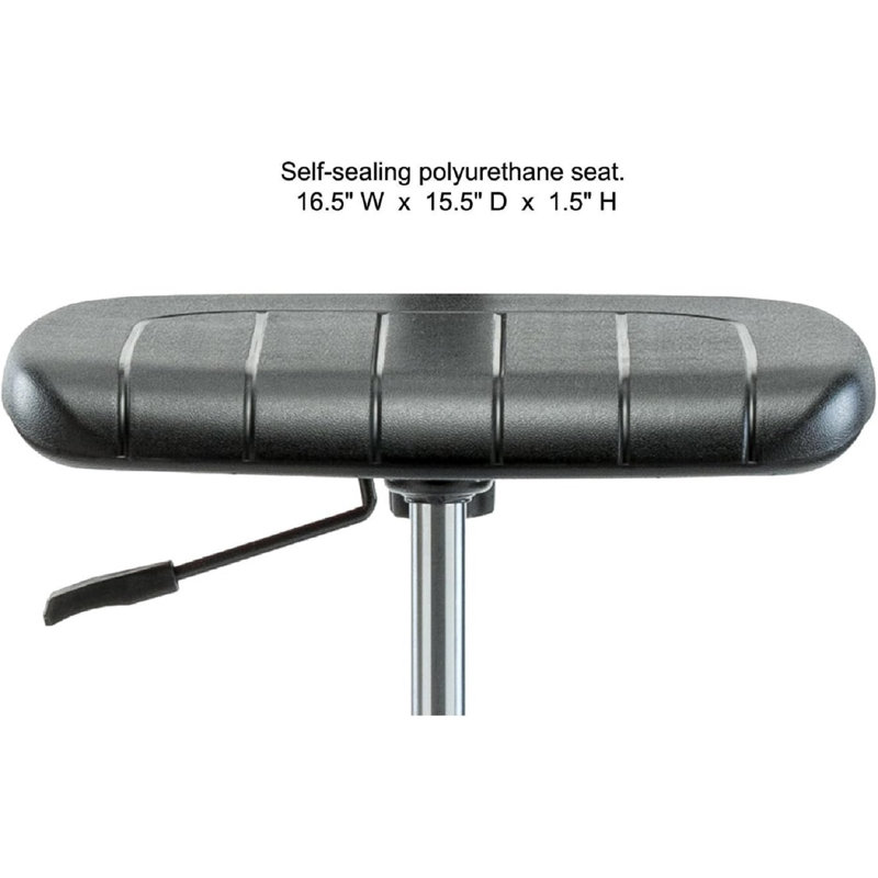 PERCH Chrome Industrial Work Chair with Foot Ring | High Bench Height 24-33.5"
