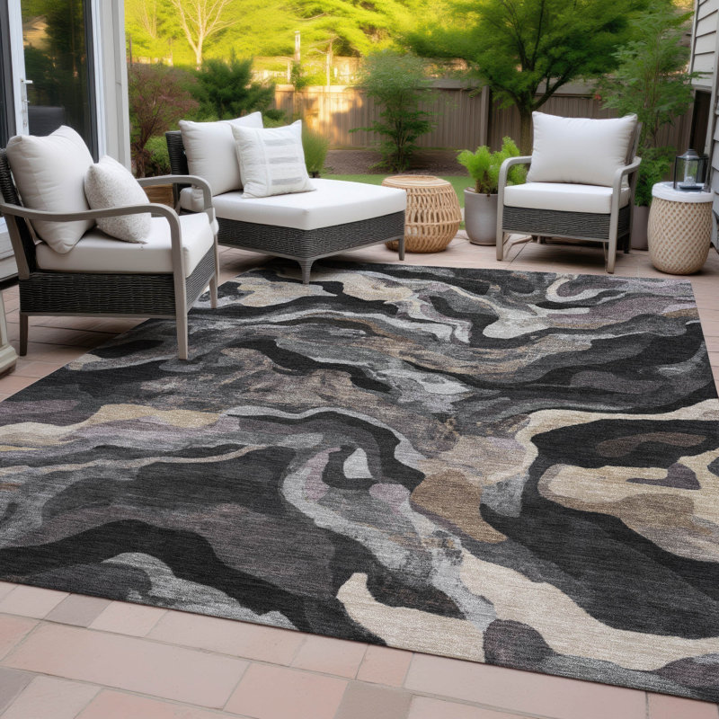 Machine Washable Indoor/Outdoor Colman ACN2162 Modern Rug, Rectangle 2'6" x 3'10"