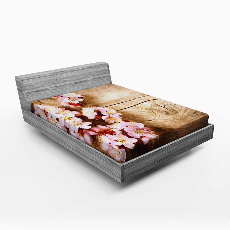 Microfiber Floral Fitted Sheet, Full Fitted Sheet