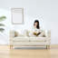 Canapé modulaire 60 pouces 2 places, canapé modulaire en tissu Comfort Teddy, assise douce avec 2 coussins pour le salon, la chambre à coucher, le bureau, blanc-1528907930