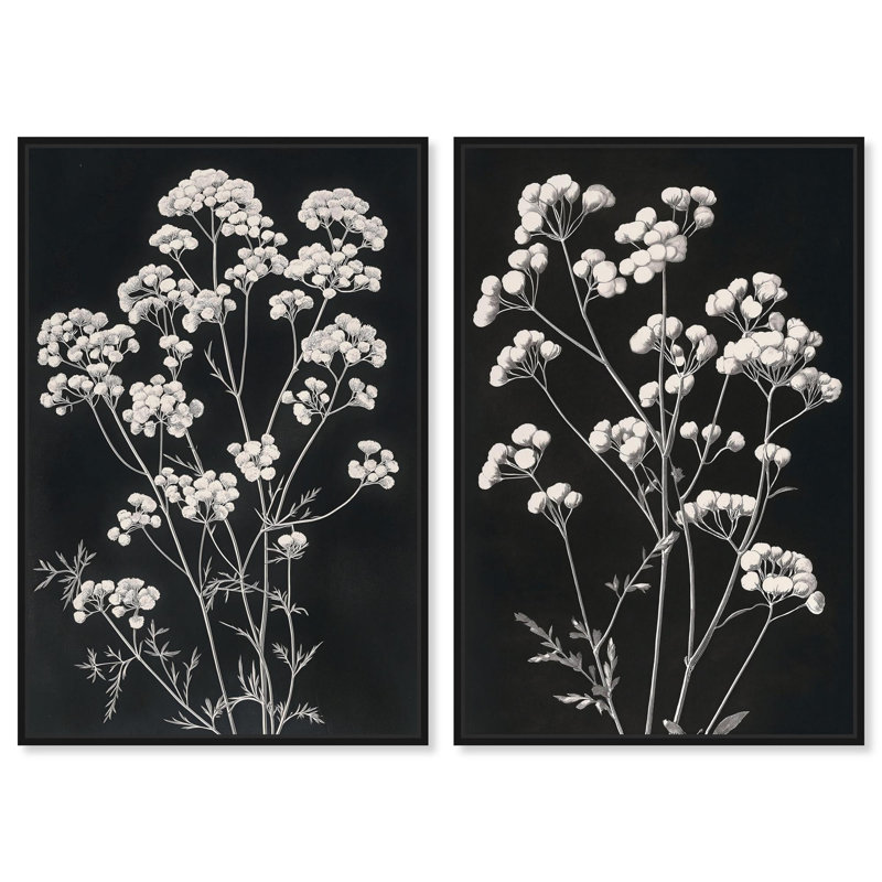 «Starry Parsley Duet», reproduction d'art sur toile par Art Remedy, cadre noir, 10 x 15, H 16 po x l 11 po, Black Frame