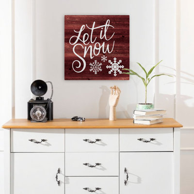 Let It Snow Contemporary Winter Typography Typography Holiday Art