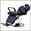 Fauteuil de coiffeur hydraulique robuste avec fonction d'inclinaison et siège plus large pour le confort et la durabilité du salon