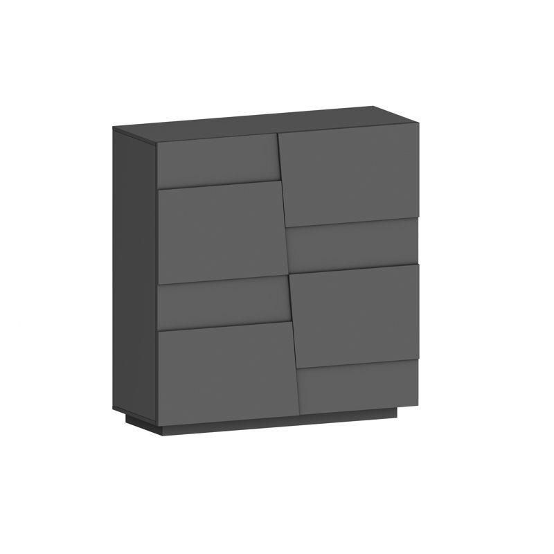 Virenque Highboard 120cm Mat Anthracite, Grey Anthracite