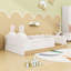 Lit plateforme simple tapissier avec coussins et lattes-1349906469