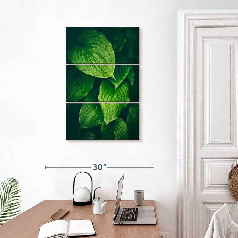 Harnek Soaked Green Leaves, 32" H x 20" W