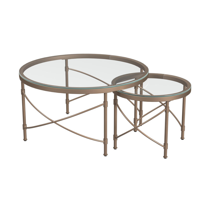 Post Up Glass Top Nesting Coffee Table
