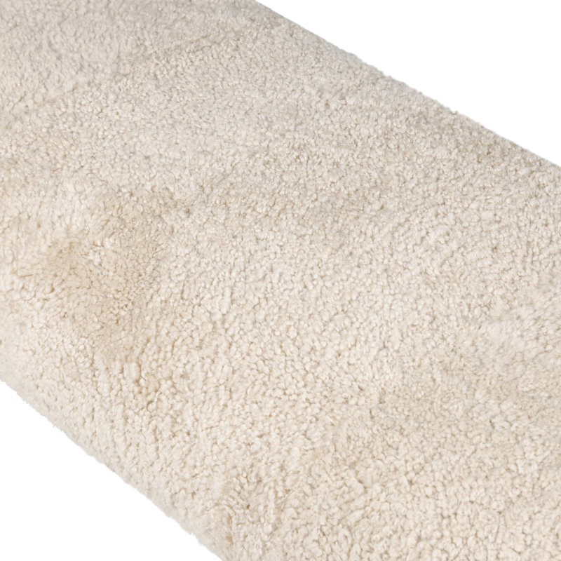 Demi Upholstered Bench, Beige Shearling