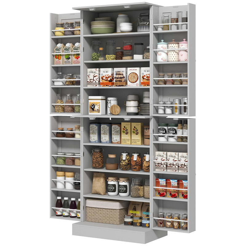 Spacieux garde-manger de cuisine de 65 pouces avec tablettes réglables et conception moderne, parfait pour un rangement et une organisation efficaces
