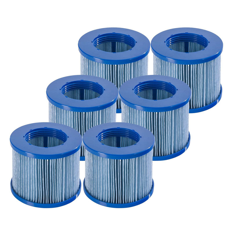 6 Pack Blue Spa Filter Cartridges, Pool Hot Tub Filters Replacement, Filtration Inflatable Hot Tub
