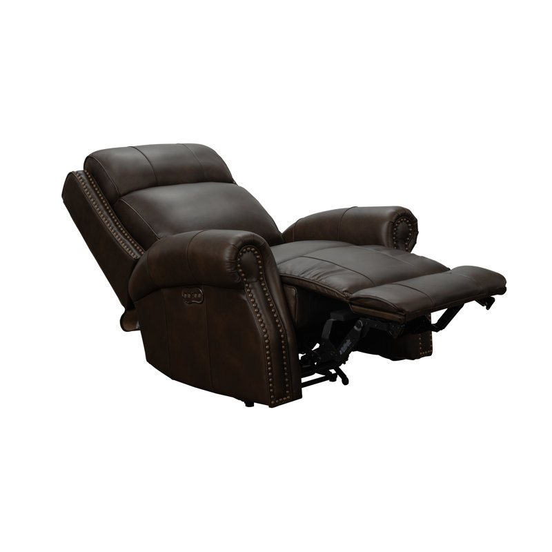 Ahouh Power Recliner, Ashford Walnut Split Grain Leather