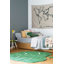 Plants Hand Knotted Cotton Area Rug in Green