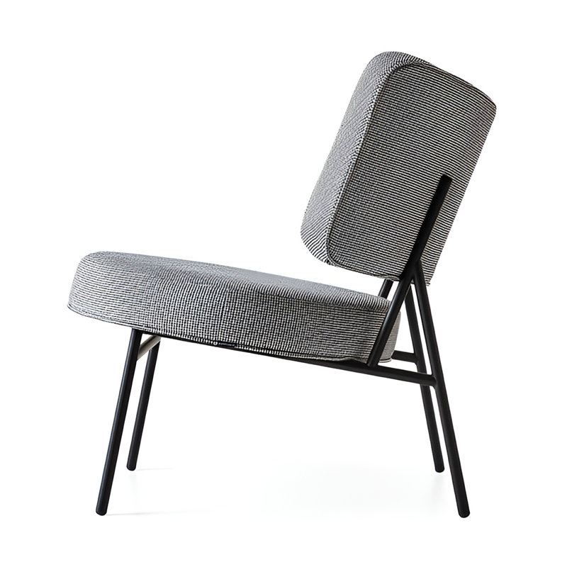 Coco Lounge Chair, Gray Velvet, Polished Brass