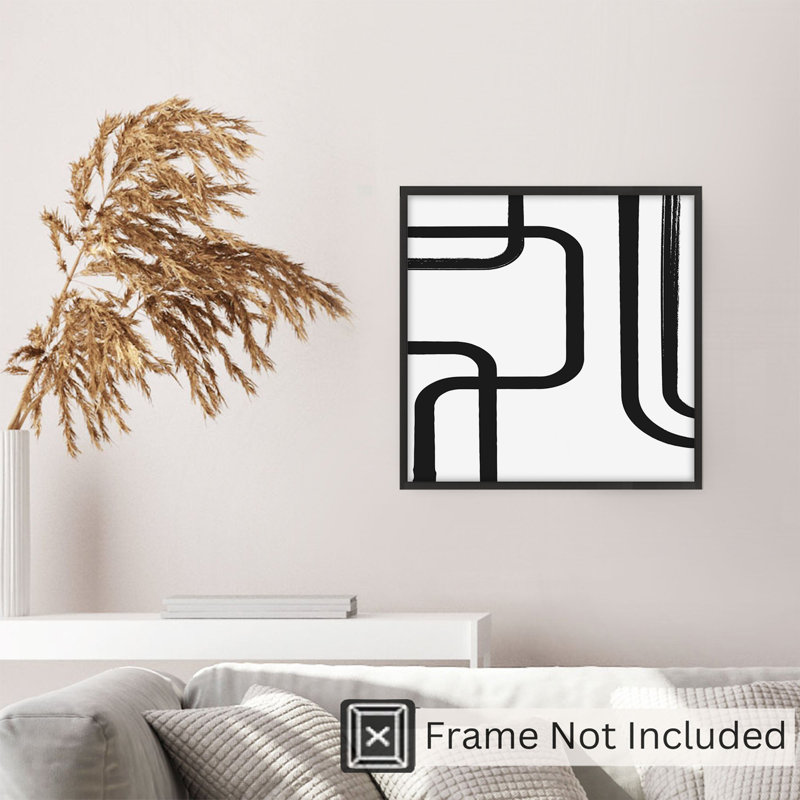 «Abstract Abstract Lines», reproduction d'art moderne sans cadre Mid-Century