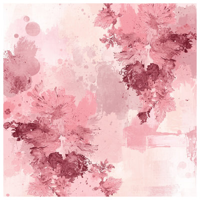 Pink Floral Abstract Blankets