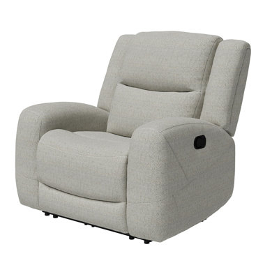 Gira Manual Recliner Chair With Contour Armrest, Wood Frame, Beige Fabric