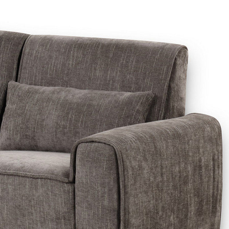 Causeuse rembourrée Kashae, 35" H x 62" W x 35" D, Gris