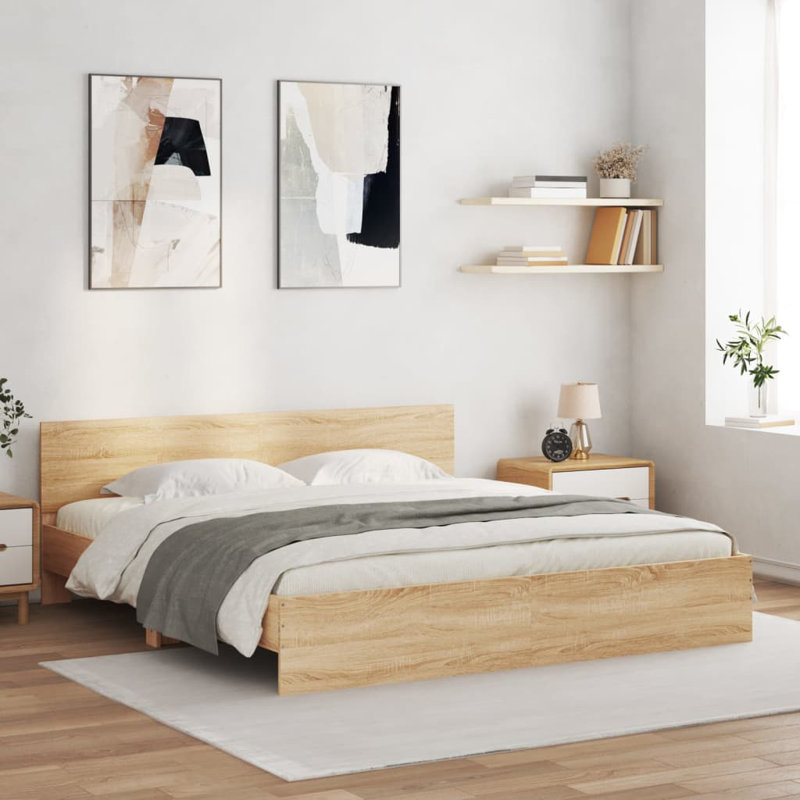 Nobue Bed, Sonoma Oak, King ( 160 x 200 cm)