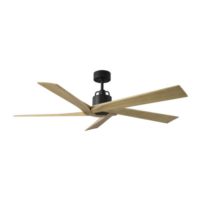 Visual Comfort Fan Aspen 56 Indoor Ceiling Fan with Natural Honey blades and Handheld Remote