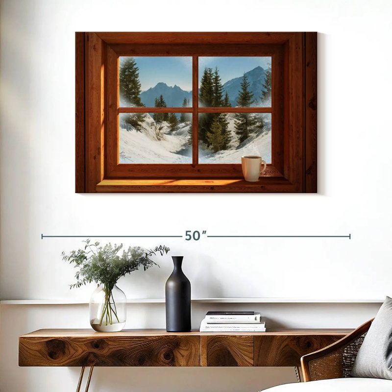 Vue de fenêtre Lilie Winter, H 26 po x l 39 po