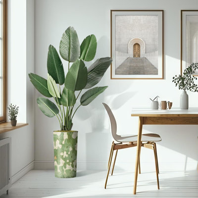 Artificial Tree In Planter, Fake Bird of Paradise Silk Tree Home Decoration (Plant Pot Plus Tree)