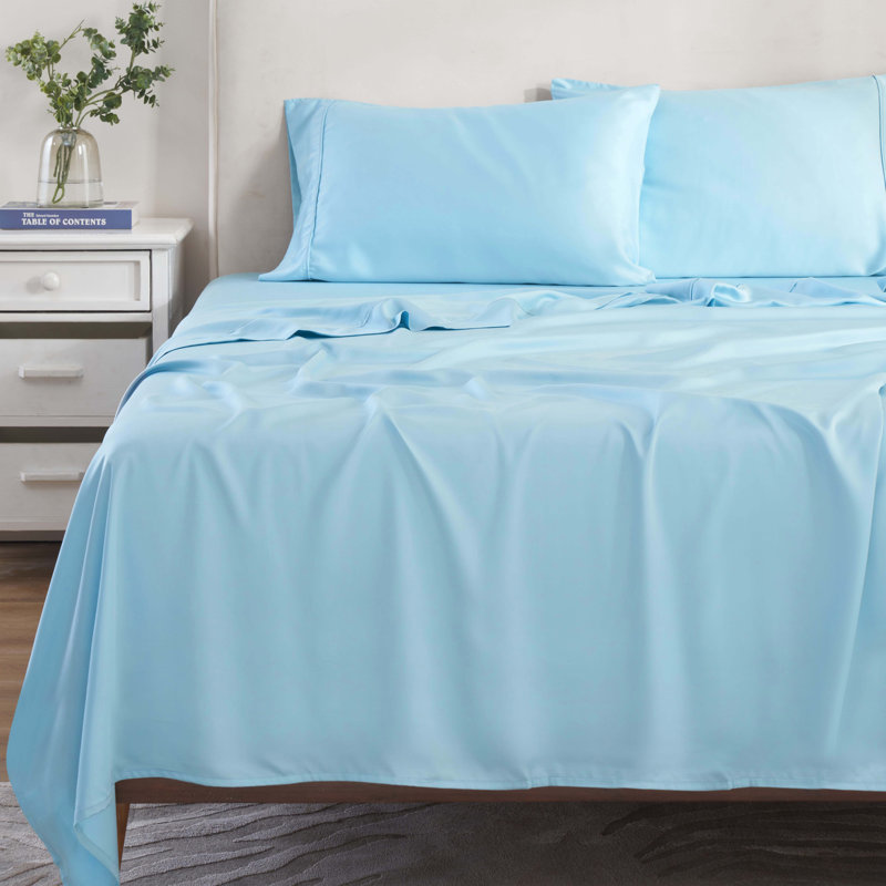 Lit de poche modulaire modulaire de Beechwood, Ensemble de draps pour taille de lit grand avec dr, Bleu clair