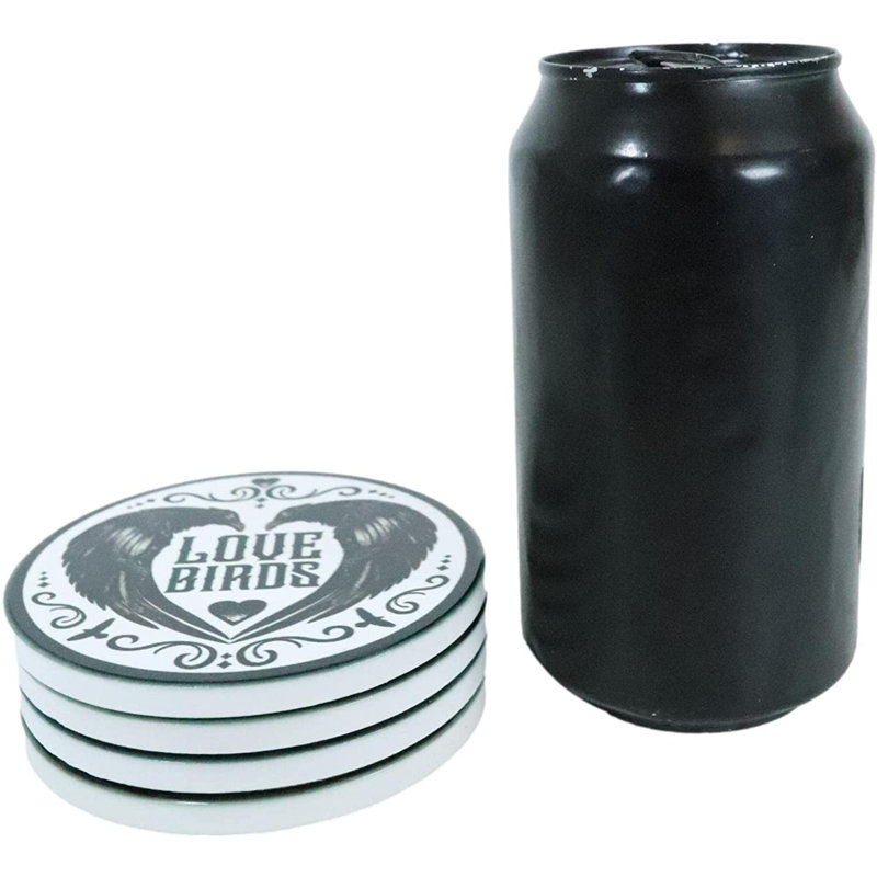 Ceramic Round 4 Piece Coaster Set