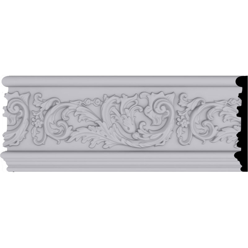 Primed Geometric Urethane Crown Moulding Sample, 12" Length